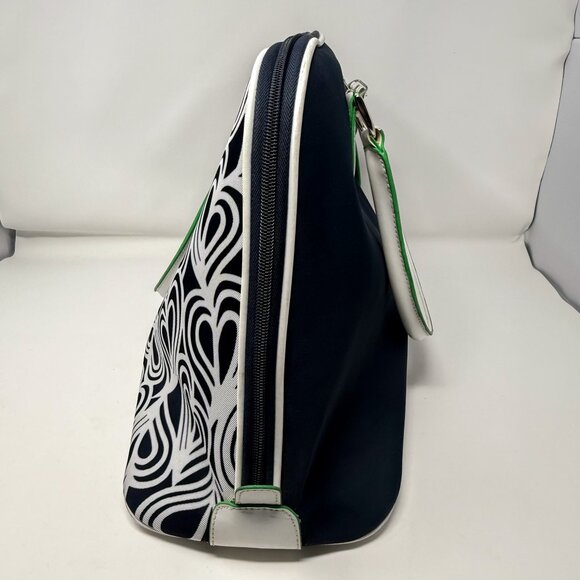 Diane von Fürstenberg Canvas Weekender Swirl Heart Print Navy/White Green Lining - Picture 6 of 15